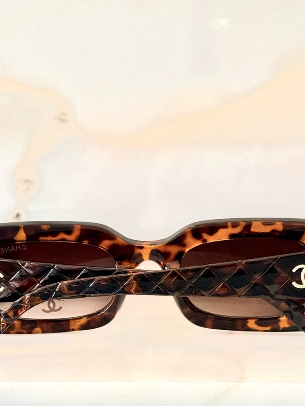 Fashion luxury Tortoiseshell Rectangular Sunglasses fashion fancy - Picture 3 of 8